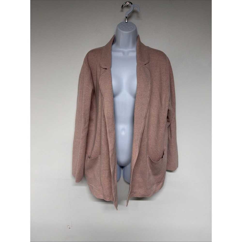 J.Crew Cardigan Sweater Womens Large Open Front Long Sleeve Pink Cotton Knit